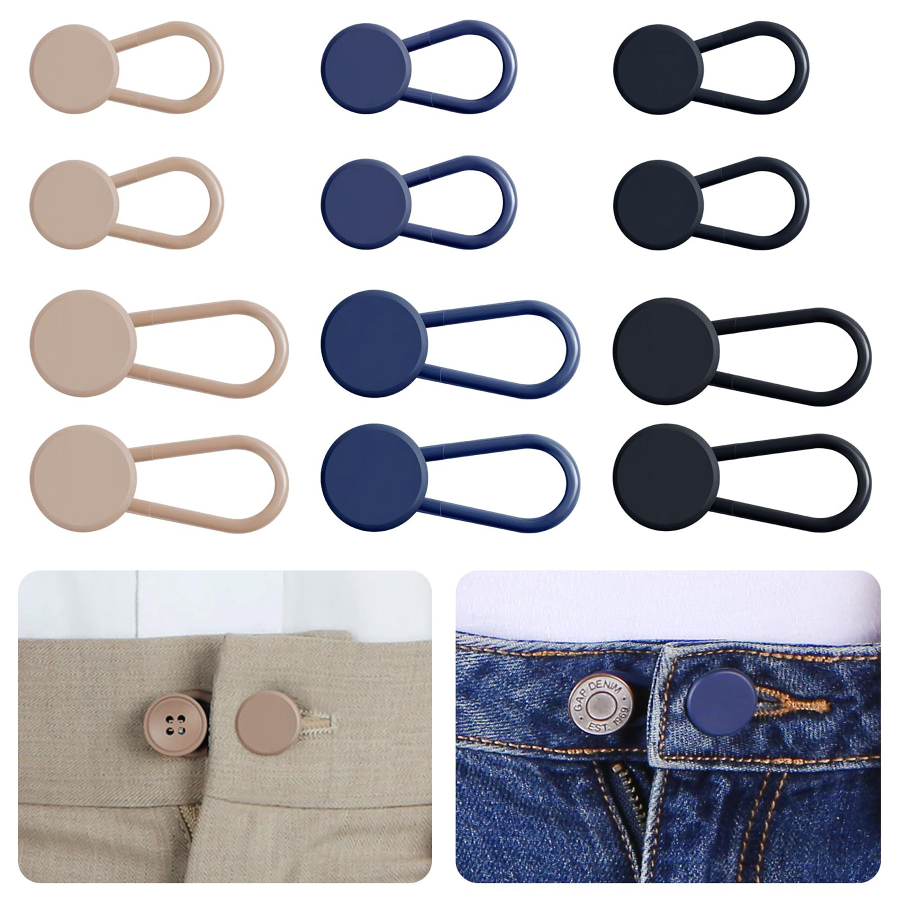 12PCS Button Extenders for Jeans