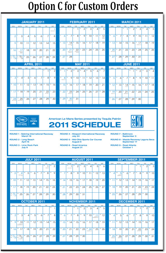 Large Year View Calendar w/Middle Ad 3