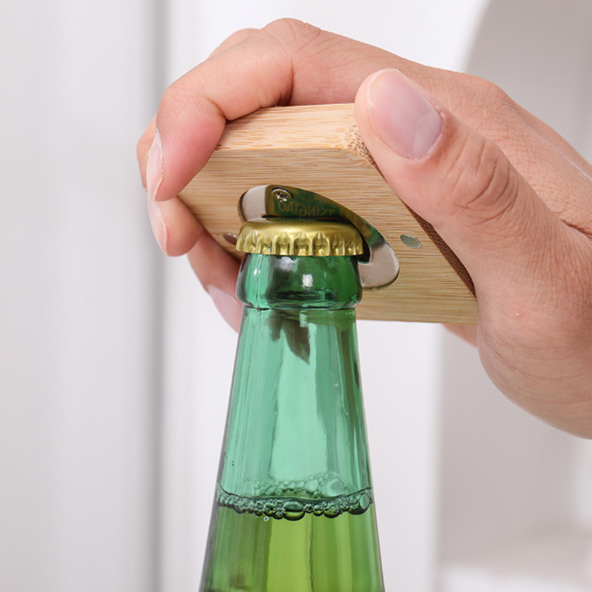 Magnetic Wooden Bottle Opener Custom Laser Engravable 3