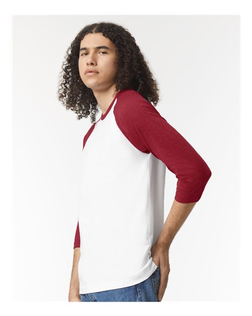 Unisex CVC Three-Quarter Sleeve Tee - 2003CVC 55