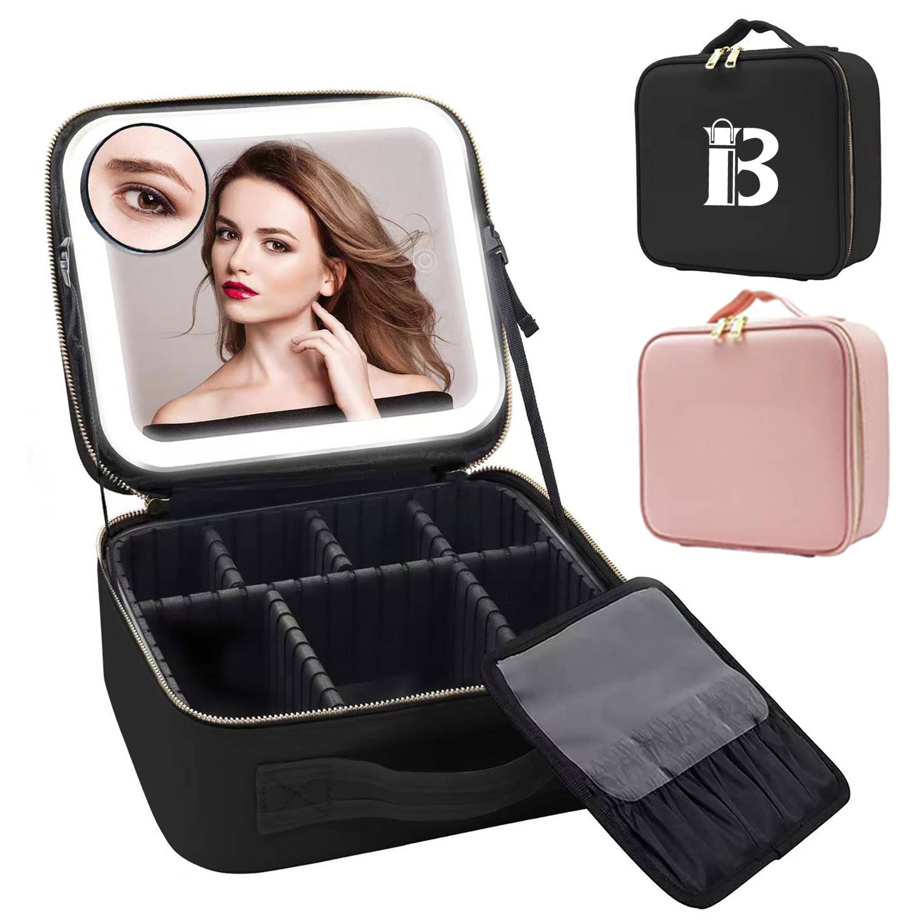 Makeup Bag with Mirror of LED Lighted 2