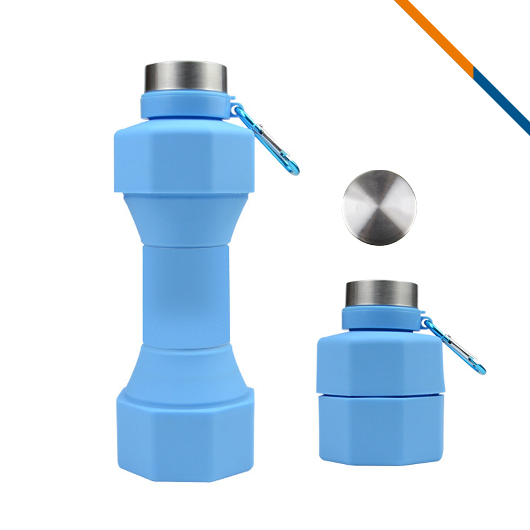 Dumbbell Collapsible Water Bottle - 22 OZ. 2