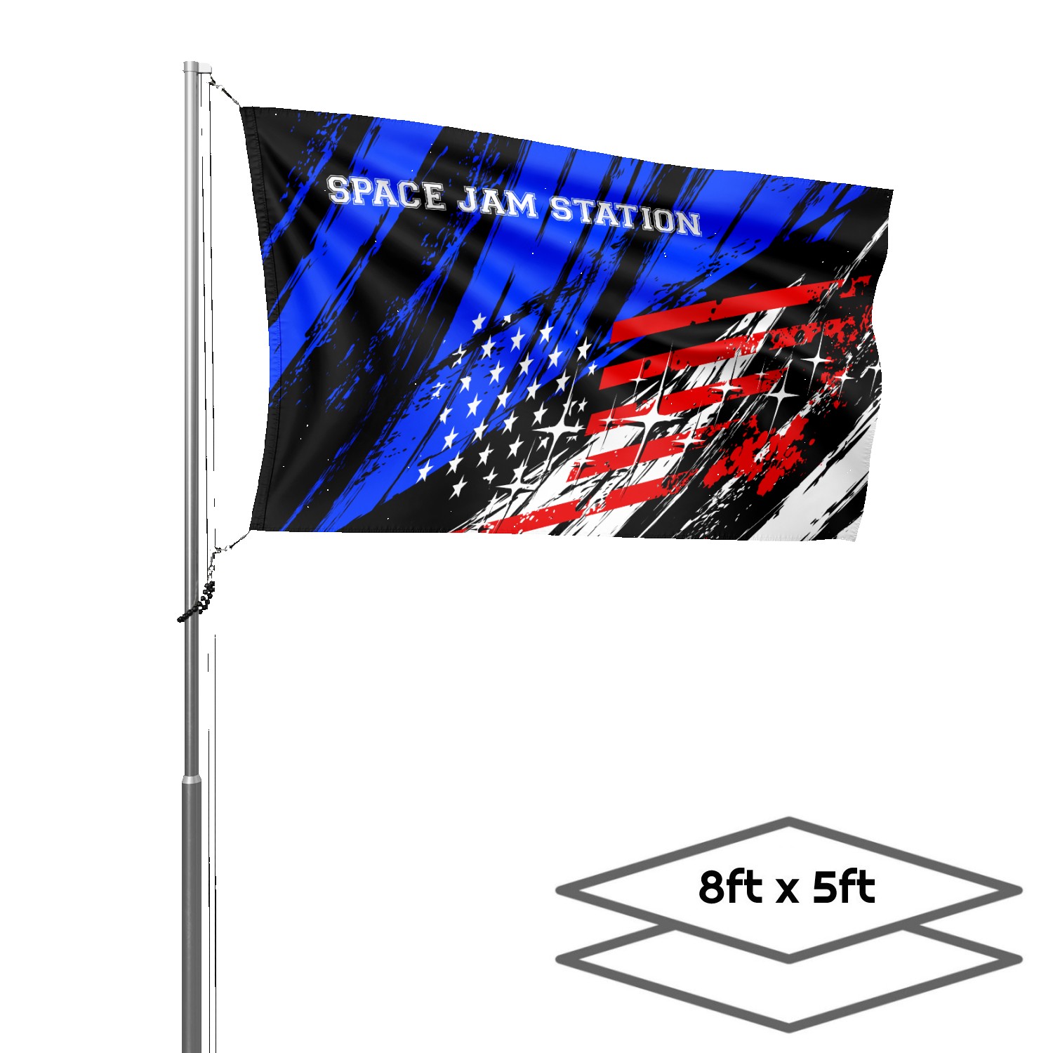Double-Sided Dye Sublimation 2-Layer 8ft x 5ft Flag 2