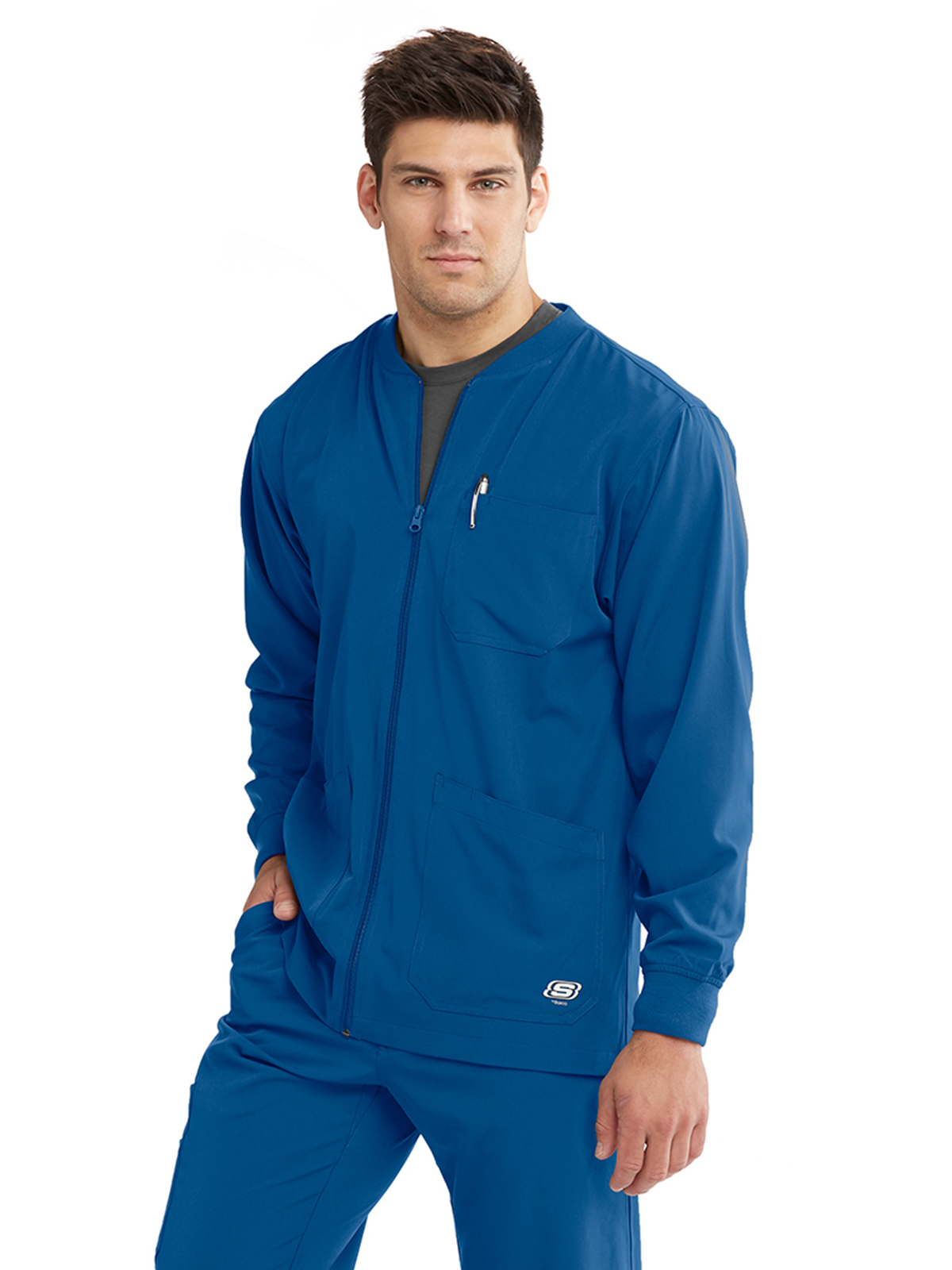 Skechers - Men's Three-Pocket Zip-Up Structure Warm-Up Scrub Jacket 35