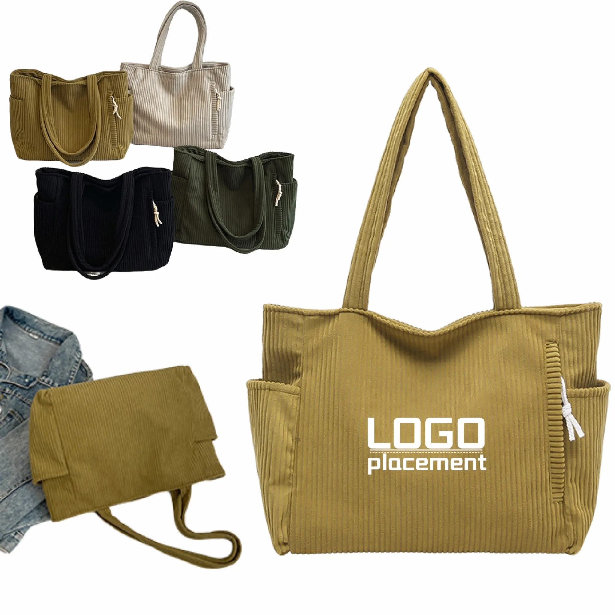 Casual Corduroy Handbag