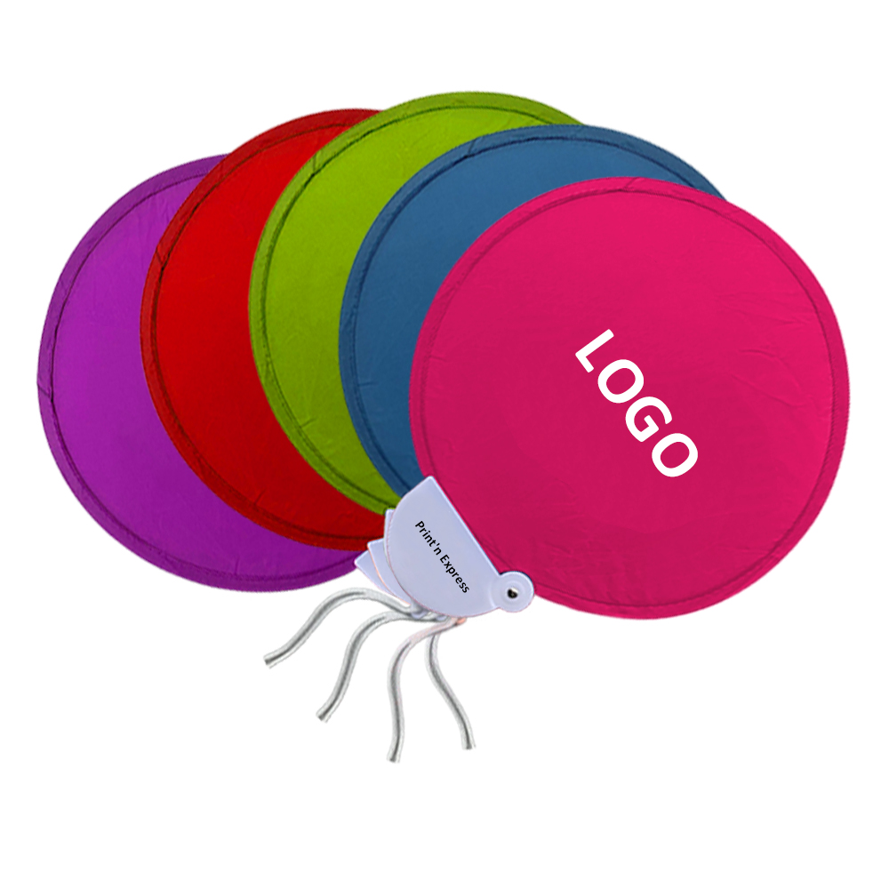 Foldable Polyester Fan With Cord 2