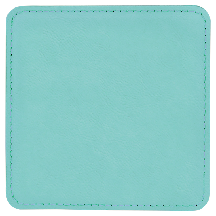4" x 4" Square Teal Leatherette Coaster 3