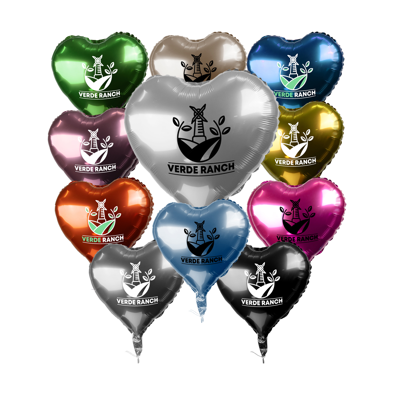 18" Heart-Shaped Mylar Balloon (1 Color Imprint) 2