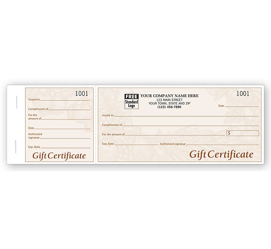 Gift Certificates, Harvest, Booked Sets, Light Burgundy 2