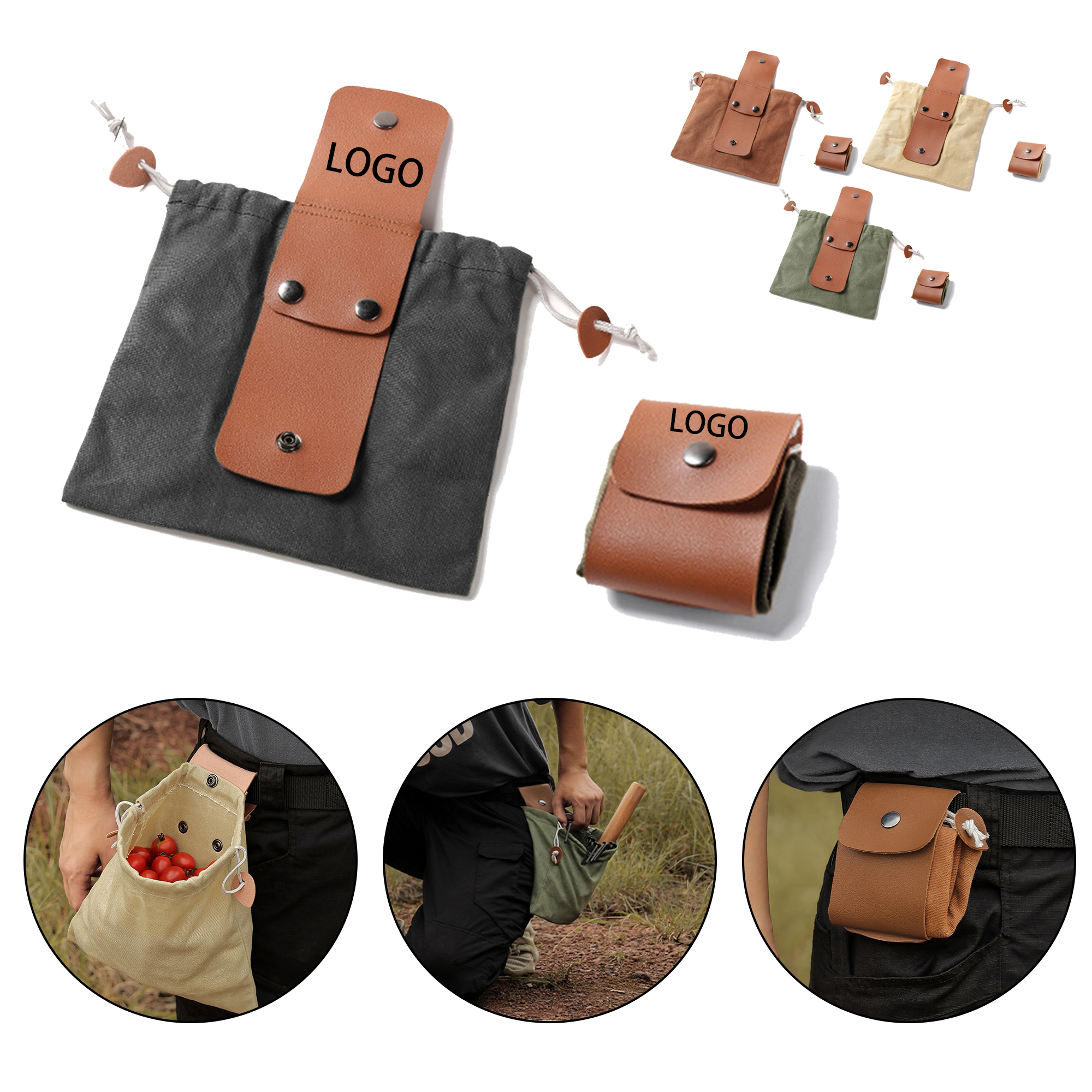 MOQ:50pcs Waxed Canvas Waist Bag 1