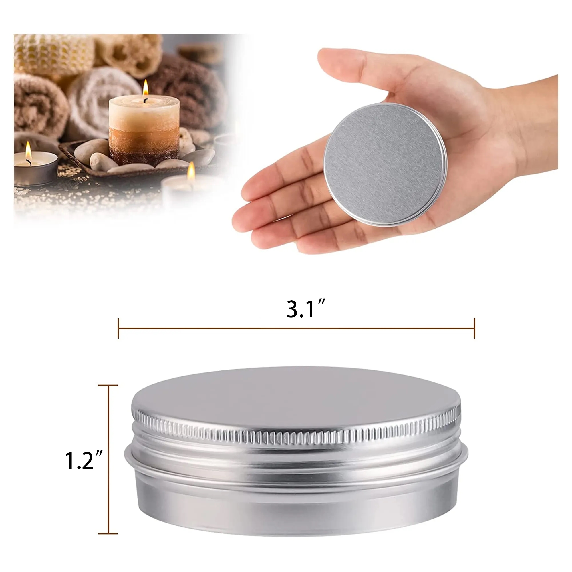 4oz Tinplate Thread Silver Round Can 3