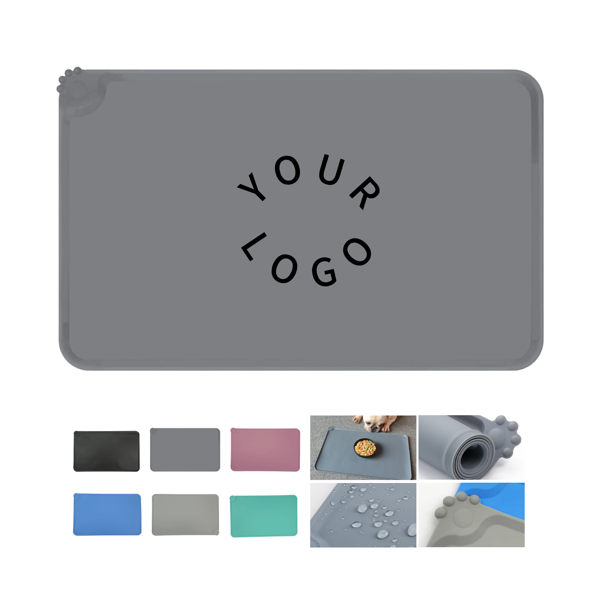 Non Toxic Silicone Pet Feeding Mat 18.9" Length x 11.8" Width 6