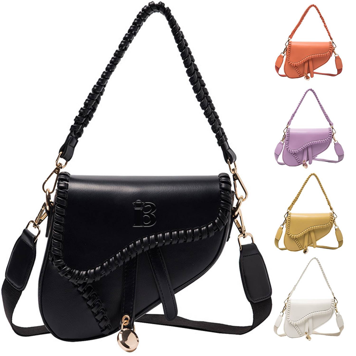 PU Leather Ladies Saddle Handbag Crossbody Bag 20