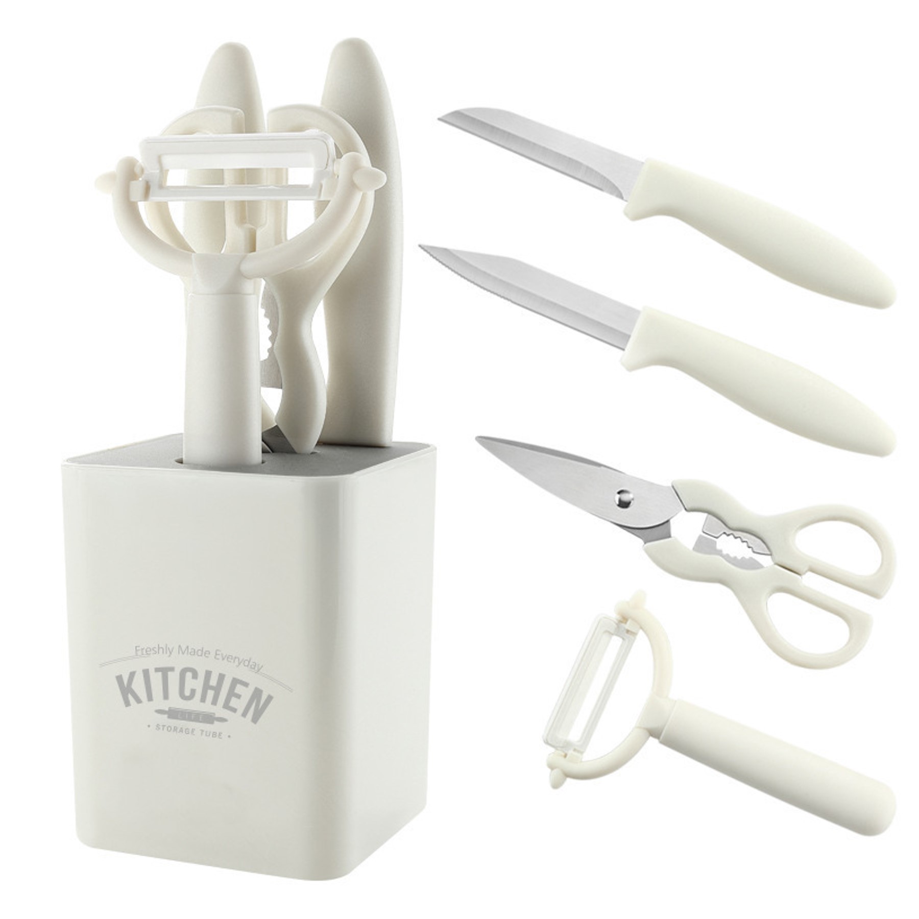 6 Pcs Kitchen Knife Set with Block (direct import) 7