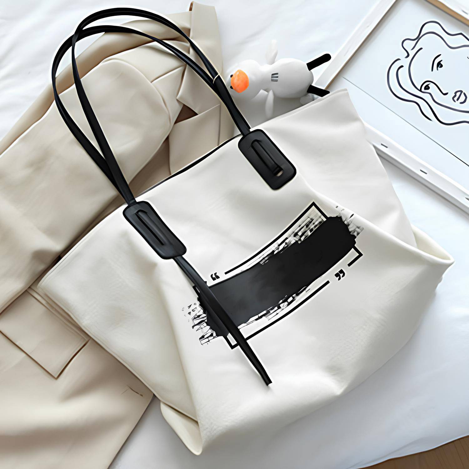 Large Capacity Canvas Tote Bag, custom tote bag with logo imprint 6