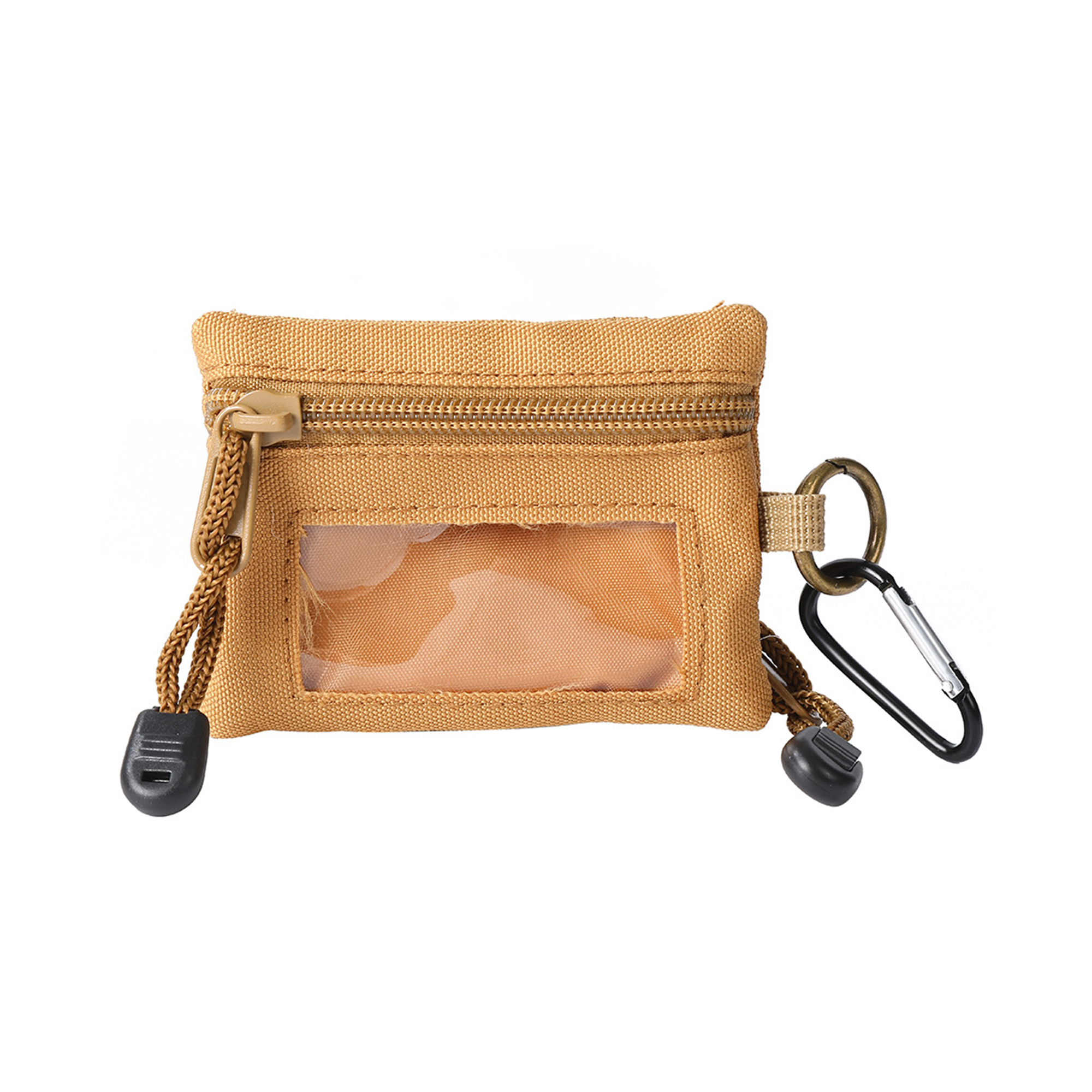 Canvas Identification Pouch With Zipper And Carabiner 4.3" 6