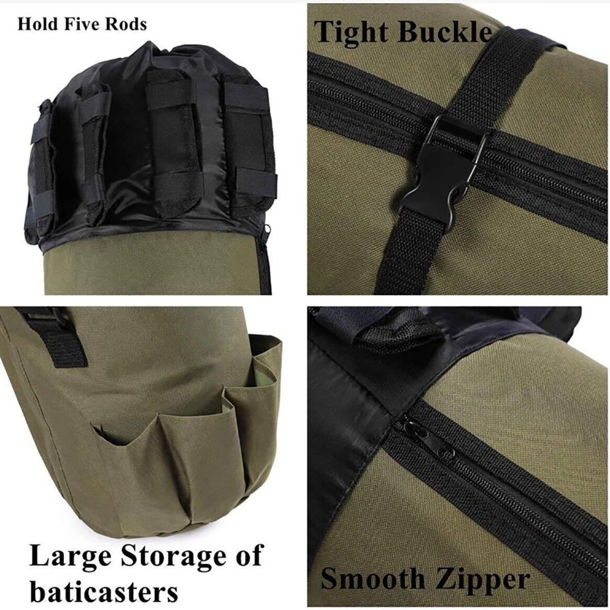 Durable Canvas Fishing Rod & Reel Organizer Bag 5