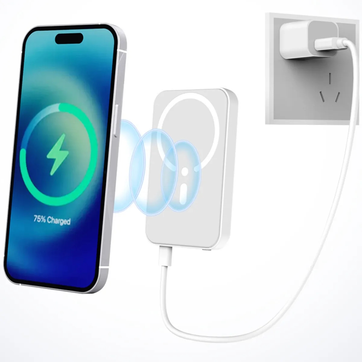Foldable 3 In 1 Magnetic Power Bank With Stand For Iwatch 4