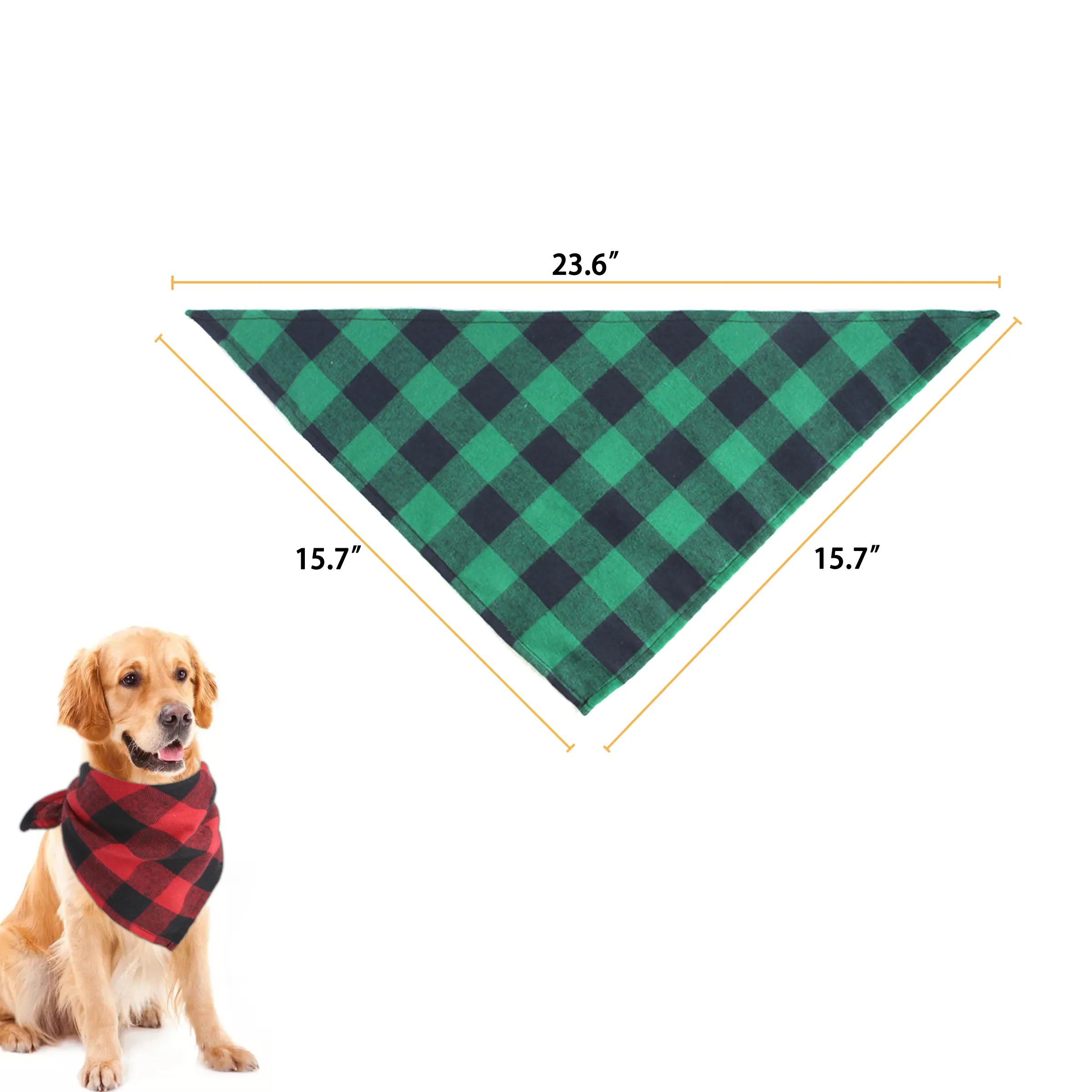 Buffalo Plaid Dog Bandana Pet Scarf 6