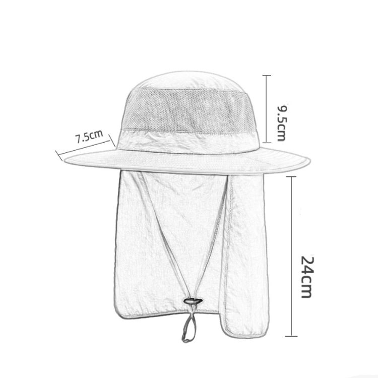 Mesh Sun Hat Wide Brim with Neck Flap 5