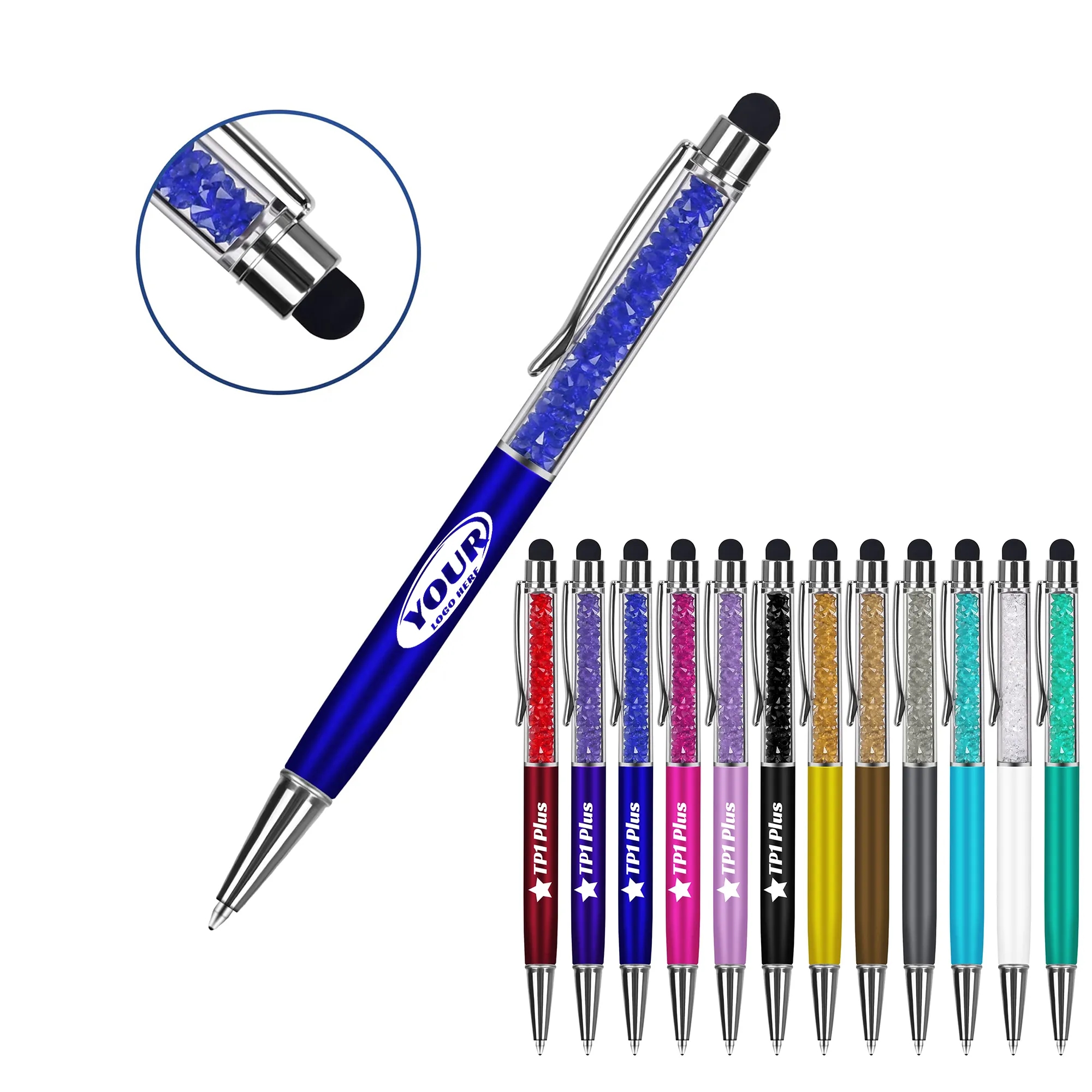 Touch Crystal Ballpoint Pen With Stylus