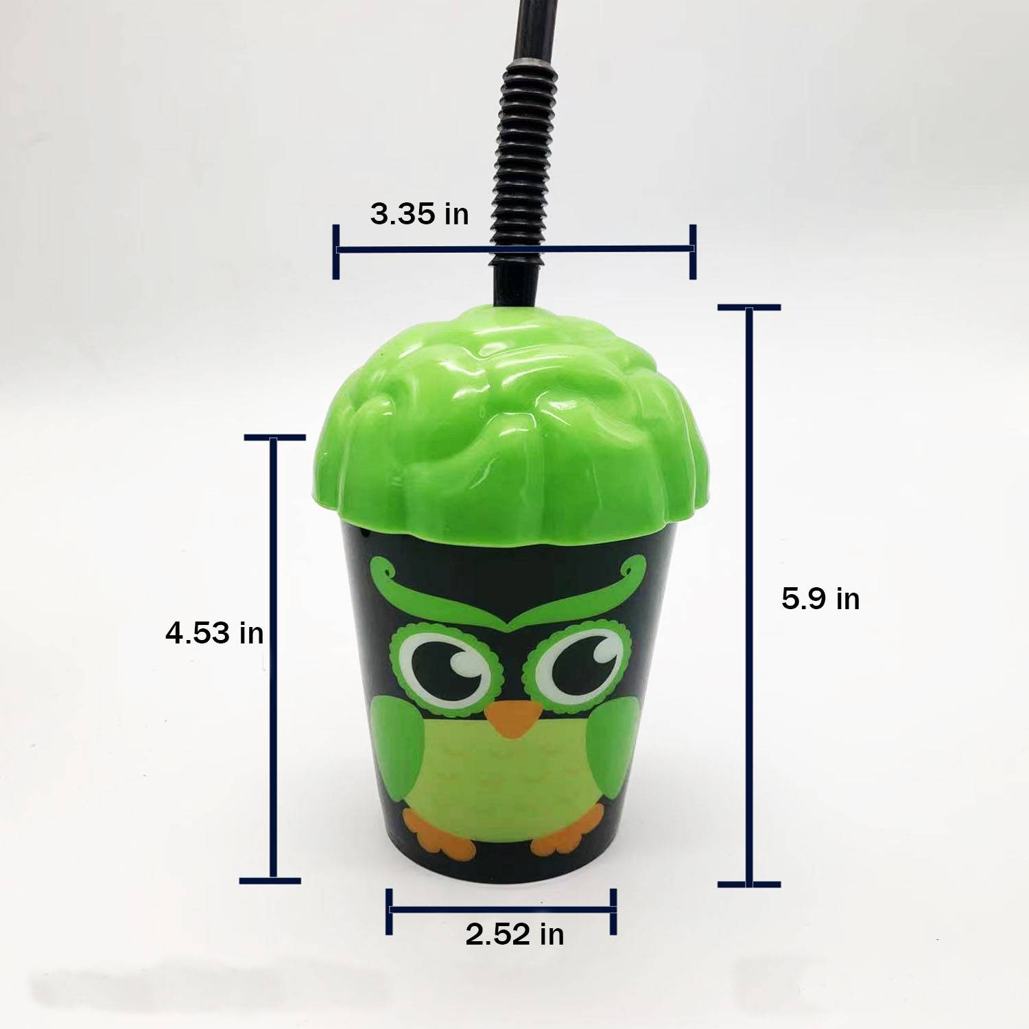 12 oz. Brain Plastic Water Cup w/ Silicone Straw 12