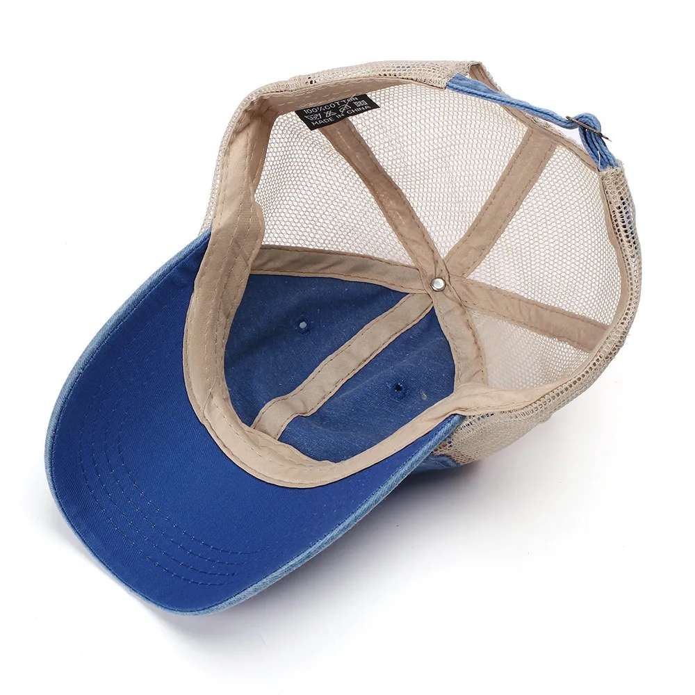 Adjustable washable cotton mesh cap 4