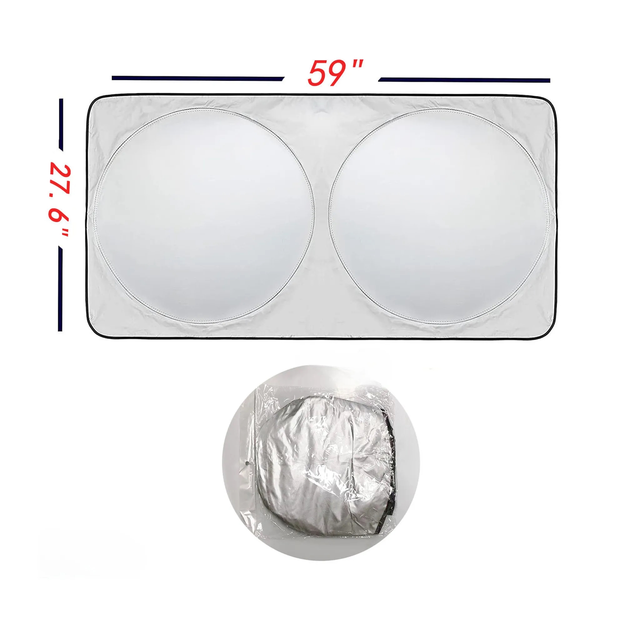 MOQ50 Dual Circle Car Windshield Sunshade 2