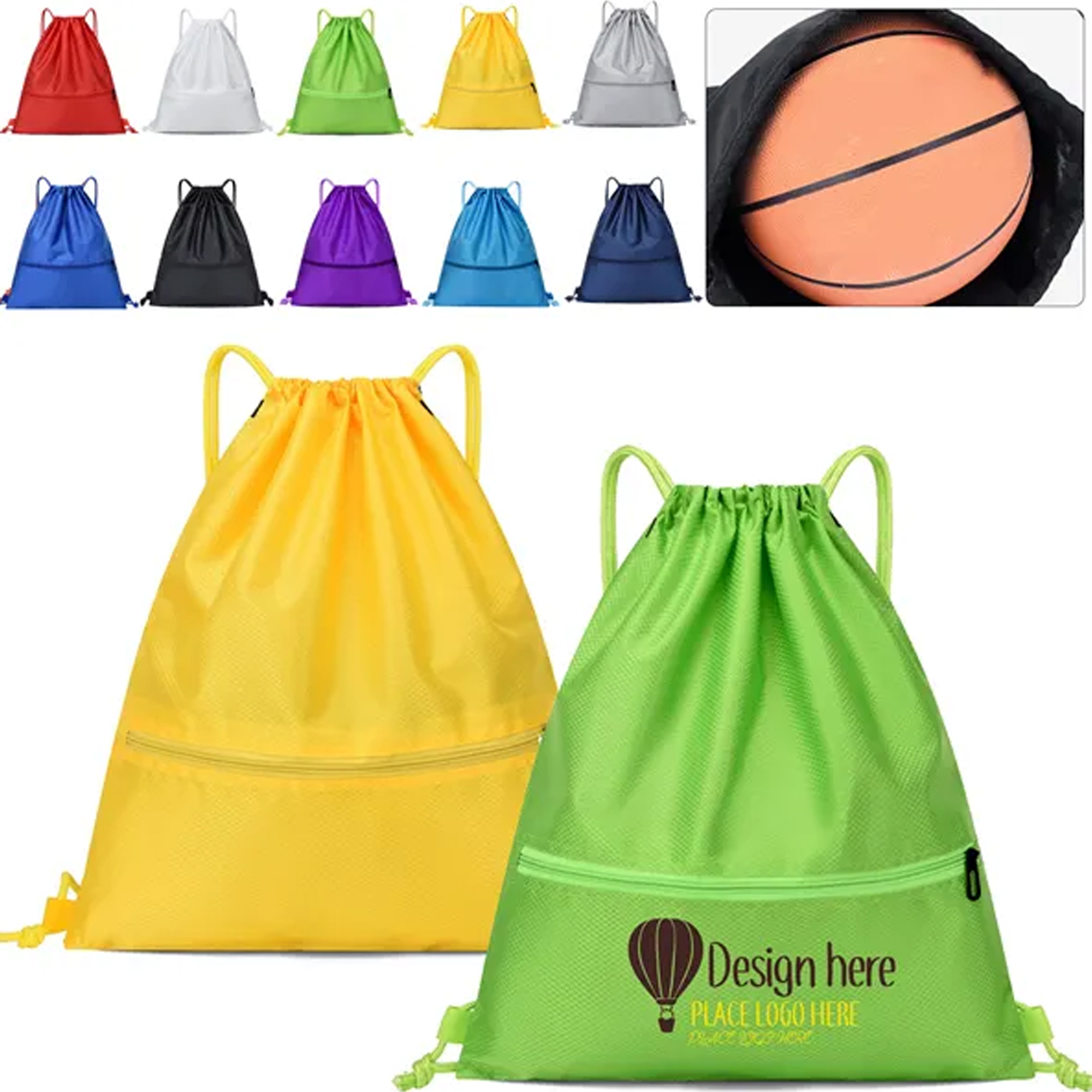 12-Color Basketball Oxford Drawstring Bag 4