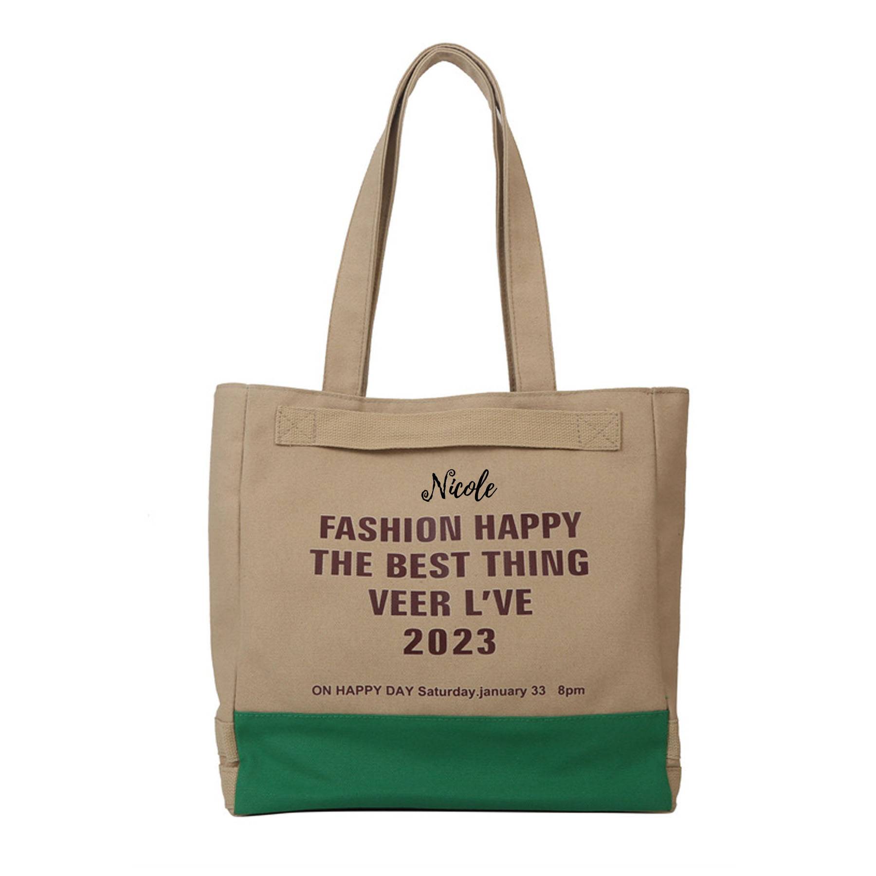 Canvas Tote Bag for Women, custom tote bag with logo imprint 1