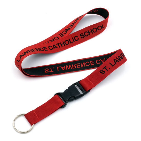 Woven Polyester Lanyard with Woven Imprint Logo 2
