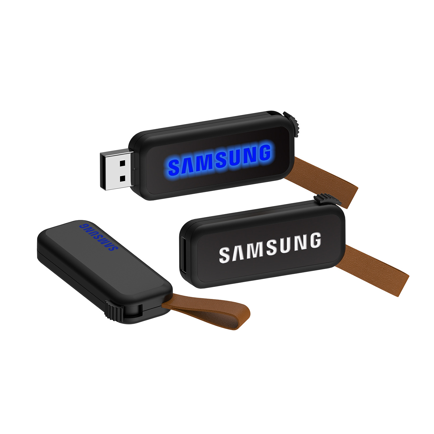 LED Light Up Logo USB Flash Drive with Loop 4