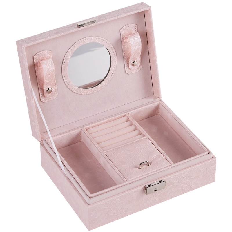 Custom Multi-Layer Jewelry Organizer Box with Mirror & Lock 7