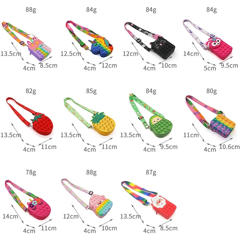 Custom cute Silicone Pop Fidget Bag 4