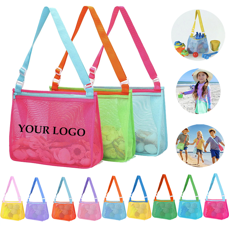 Colorful Foldable Travel Beach Swimming Toy Storage Mesh Bag 6