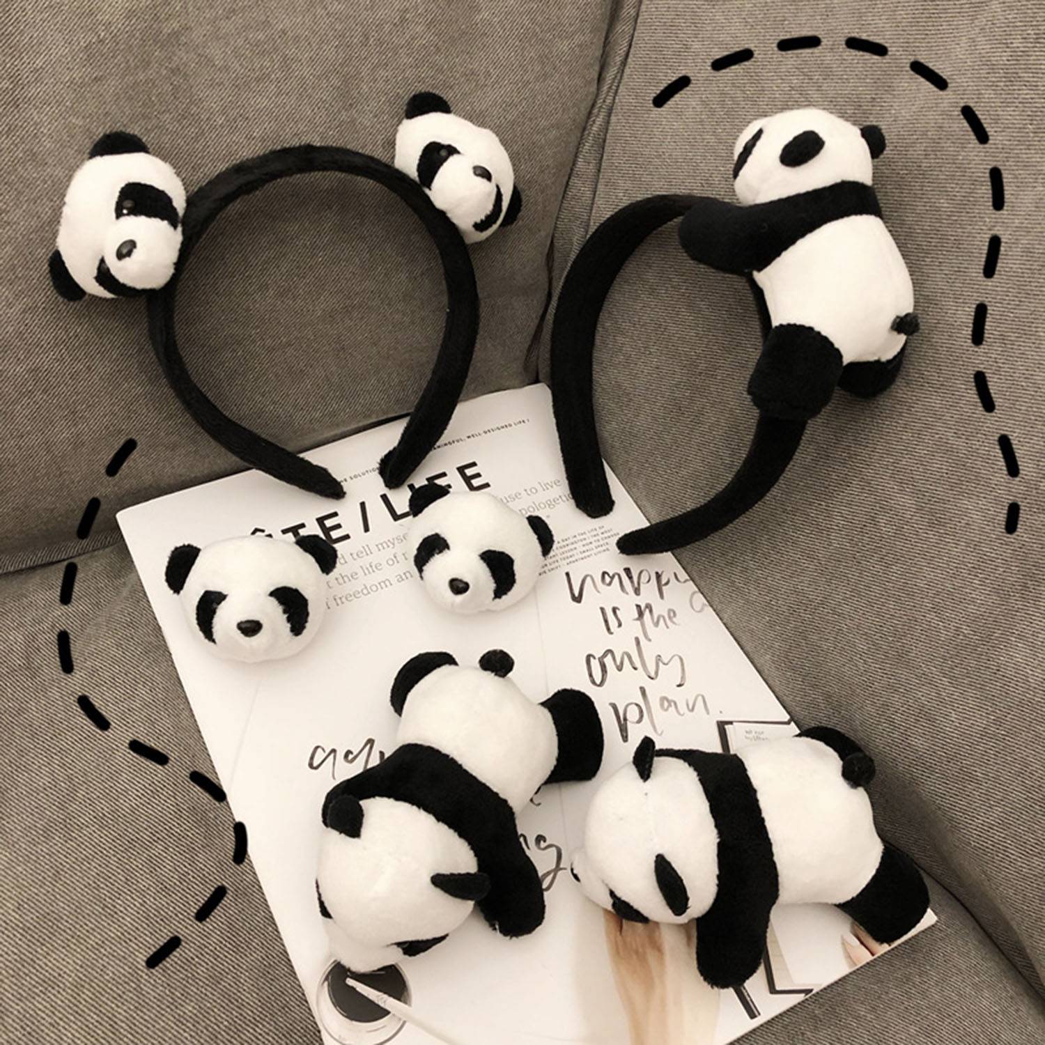 Cute panda doll handband Skincare headwear 6