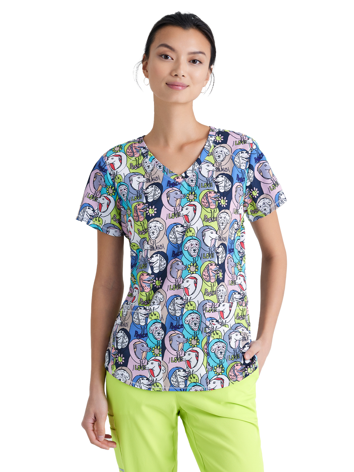 Skechers - Women's Three-Pocket V-Neck Reliance Print Scrub Top 3