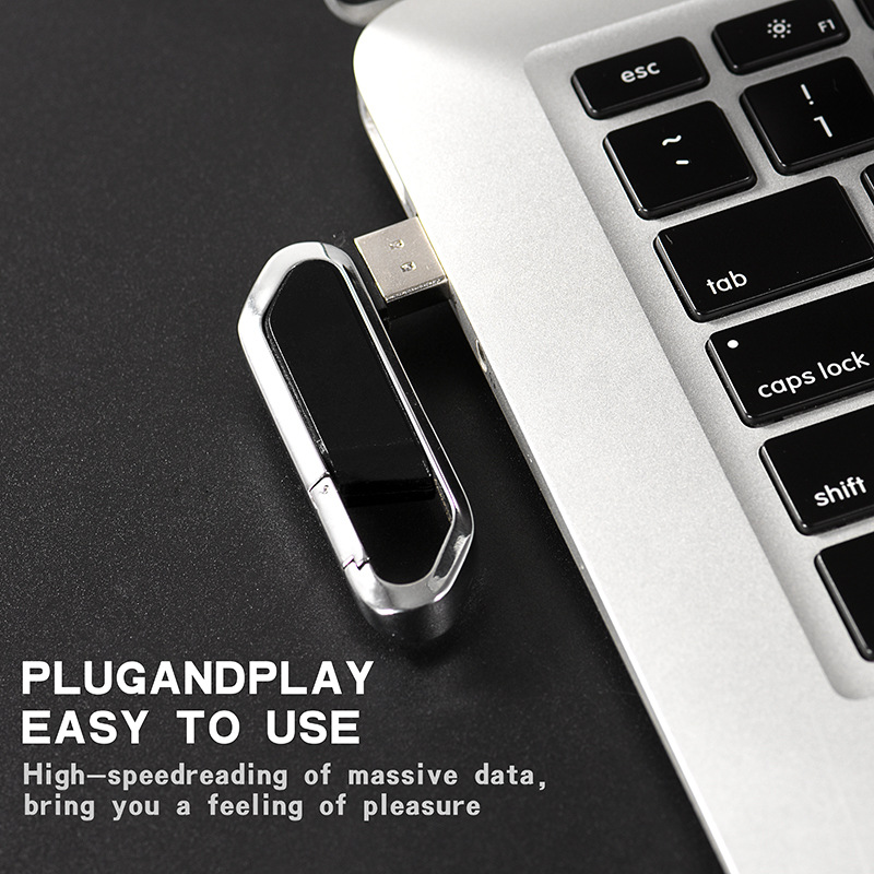 2GBCarabiner USB Drive With Metal Rim And Capless Push/Retract 2