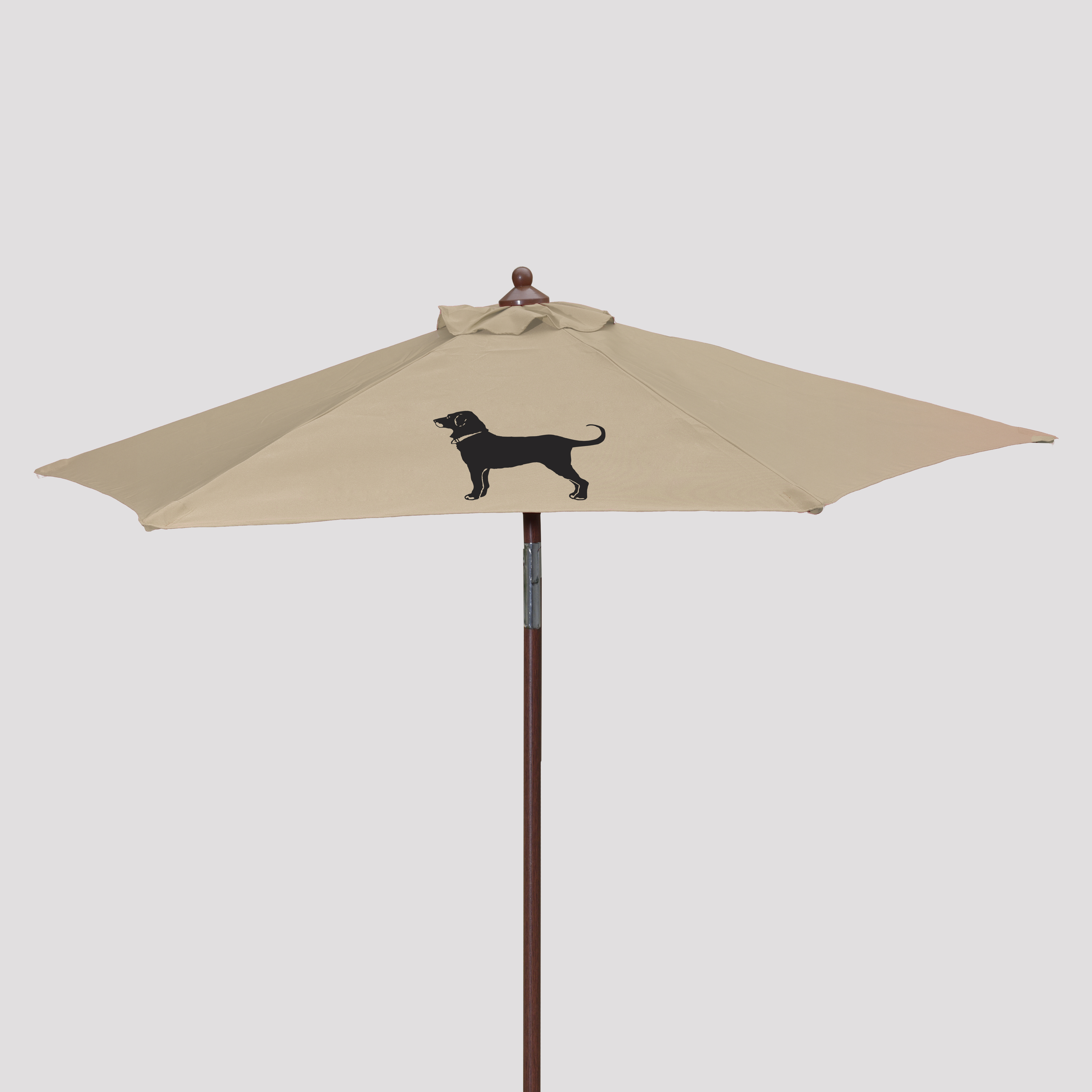 7' Wood Look Market Umbrella with Tilt