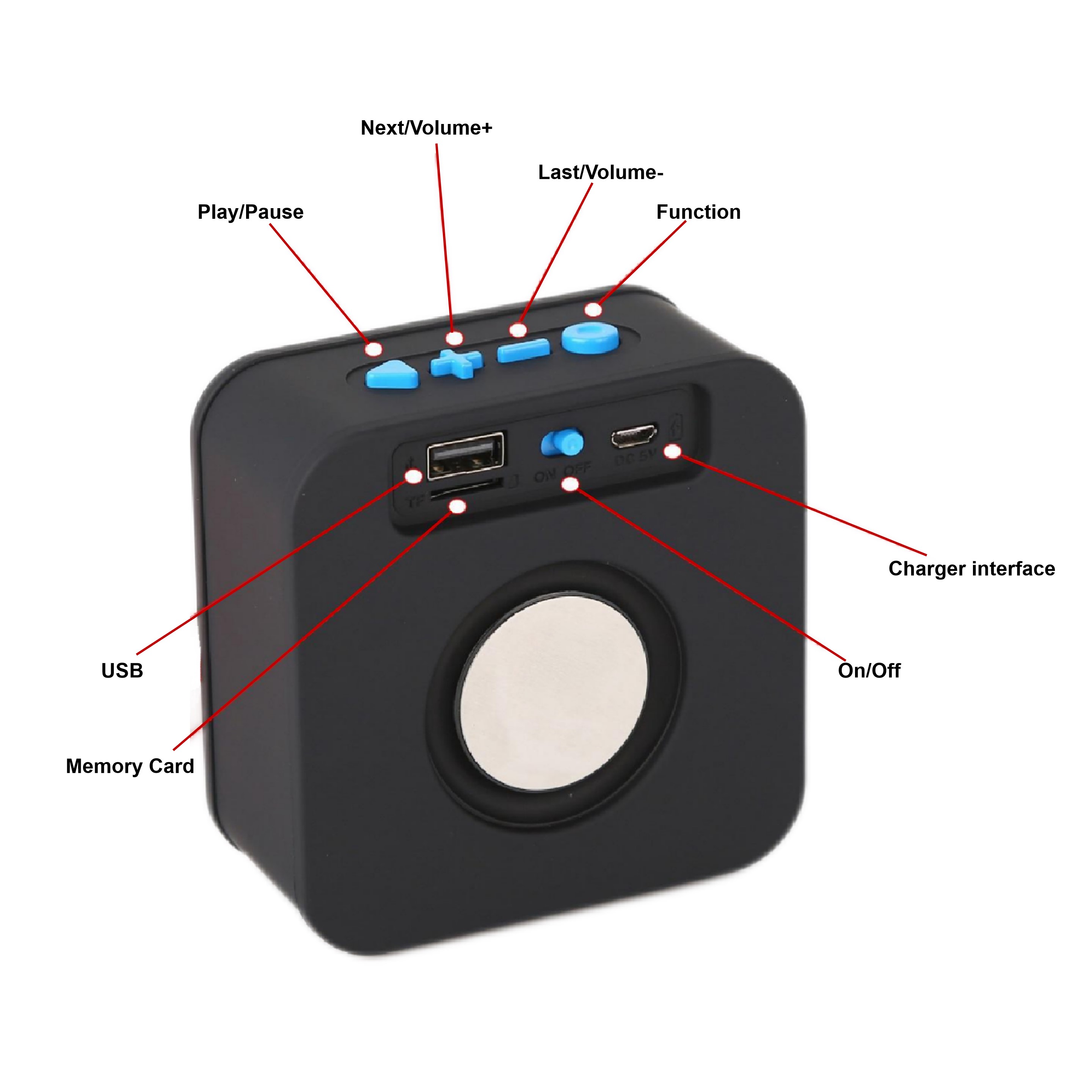 Square Portable Wireless Speaker (direct import) 4