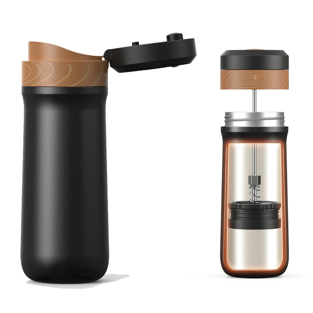 Portable French Press Car-Go Coffee Maker Insulated Bottle 5