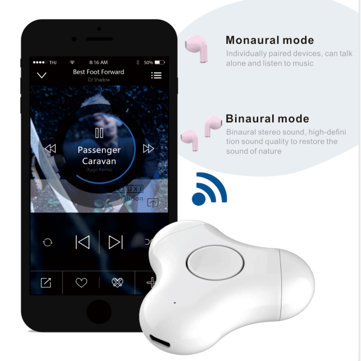 Wireless Earbud with Fidget Spinner Case 5