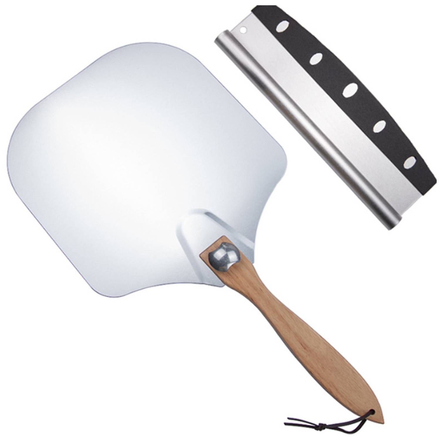 Aluminum Alloy Pizza Peel w/ Foldable Wooden Handle 5