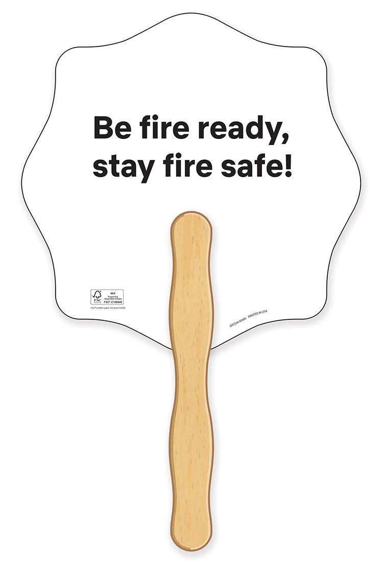 HAND FANS - Full Color, Fire Badge Shaped Hand Fan 4