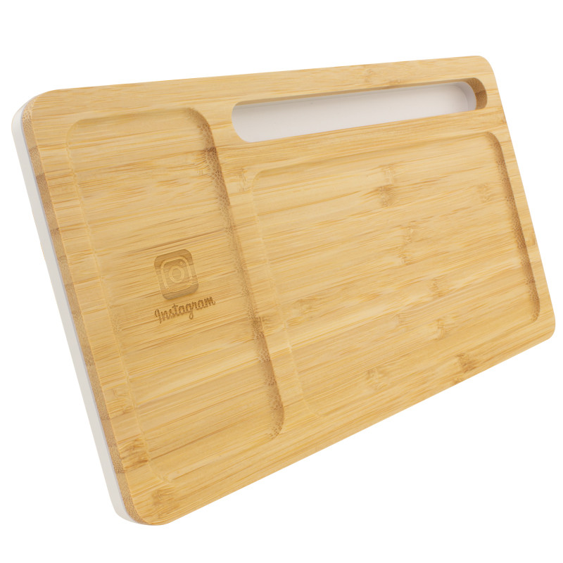 Bamboo Wireless Charging Pad and Desktop Organizer 10