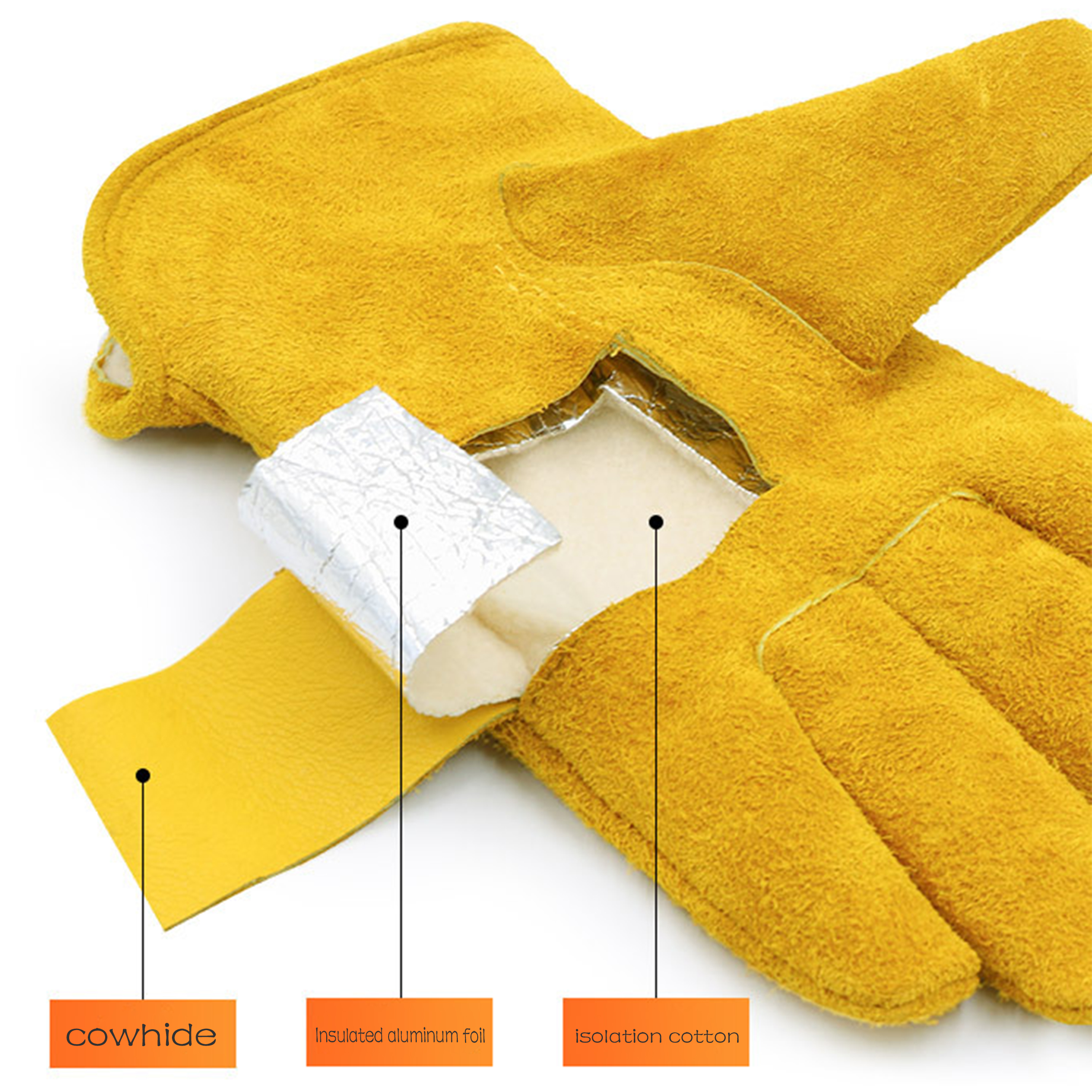 Cowhide Outdoor Baking And Heat-Resistant Gloves 4
