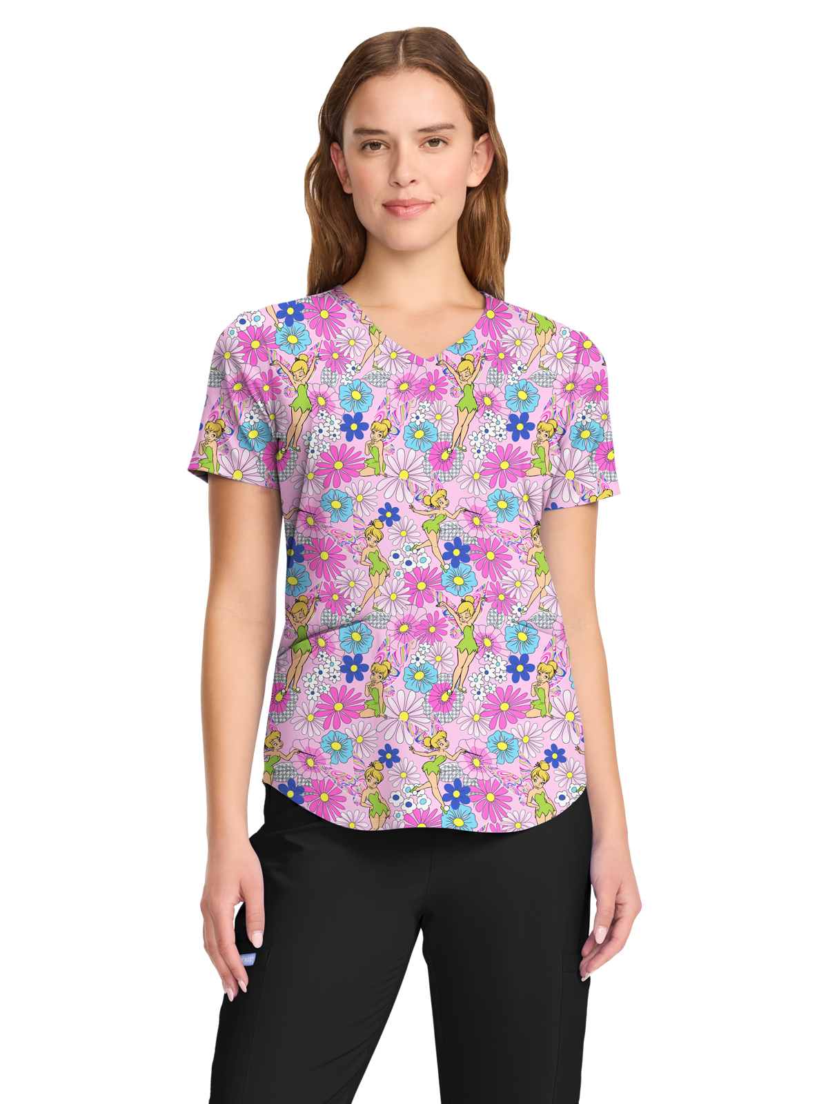 Cherokee - Tooniforms - Women's V-Neck Print Top 23