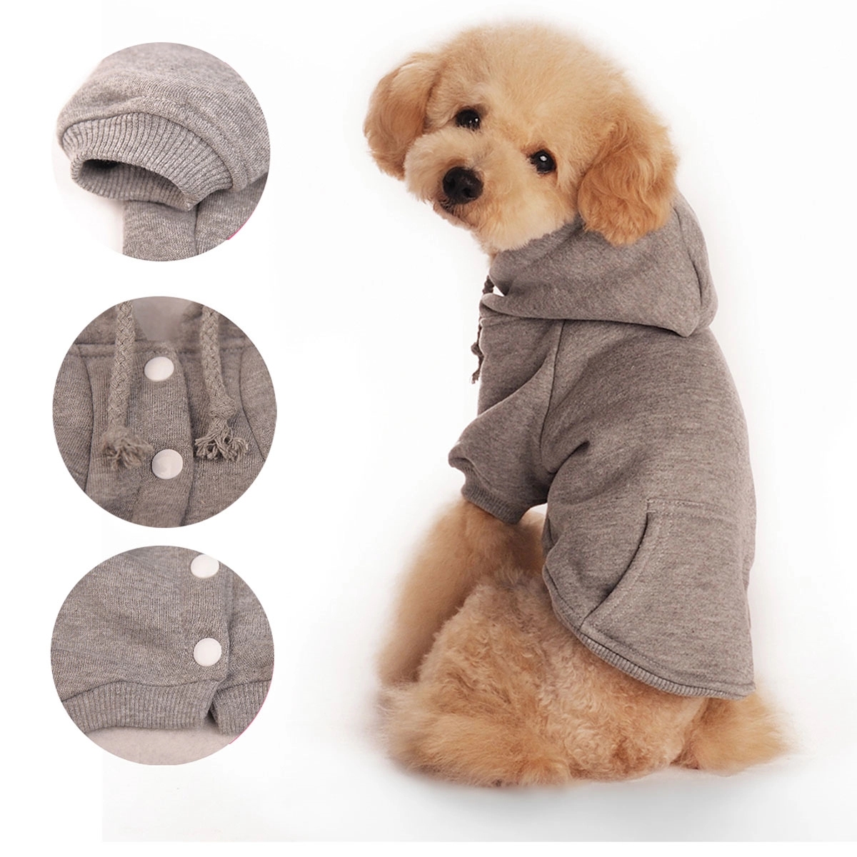 Puppy Hoodie Sweater Dog Coat With Pockets 3