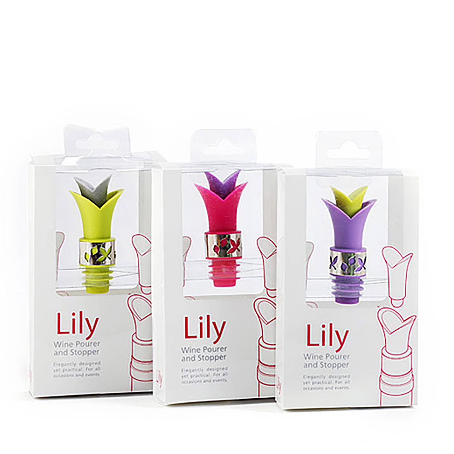 Silicone Lily Wine Bottle Stopper Pourer 2