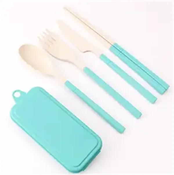 Foldable Wheat Straw Cutlery Set 3